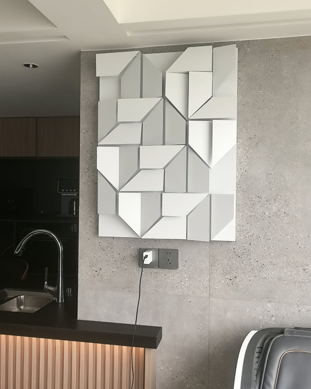 Olverai Rectangular Sculptural Art Wall Sconce