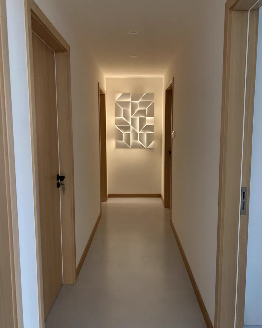 Olverai Rectangular Sculptural Art Wall Sconce