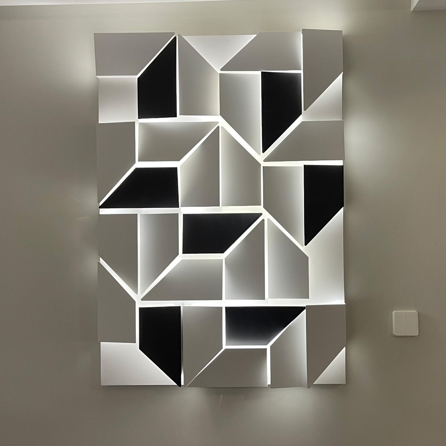 Olverai Rectangular Sculptural Art Wall Sconce