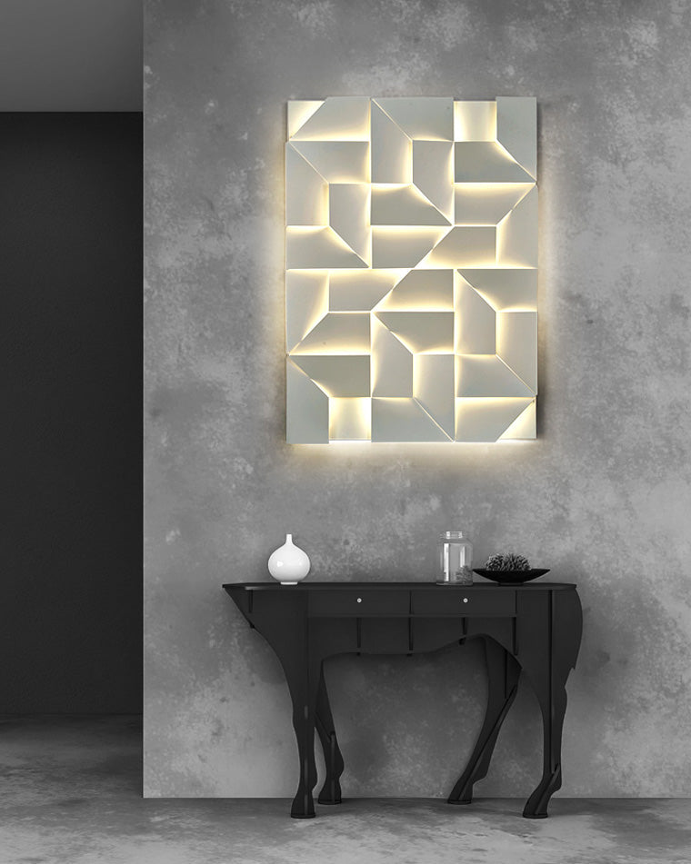 Olverai Rectangular Sculptural Art Wall Sconce