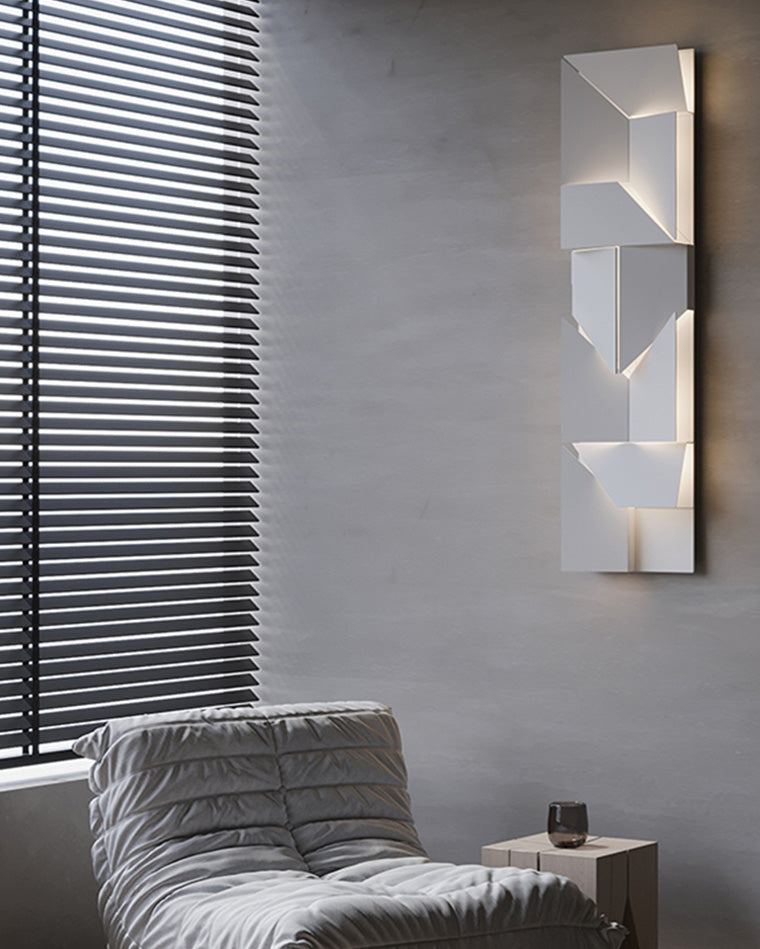 Olverai Rectangular Sculptural Art Wall Sconce