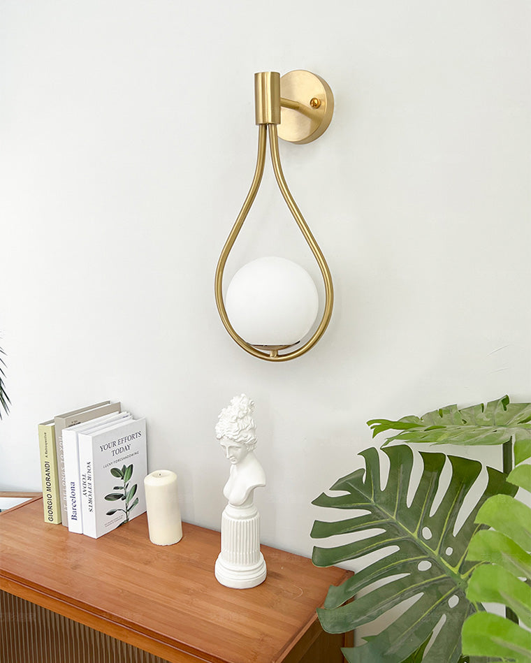 Olverai Glass Globe Tear Drop Wall Sconce