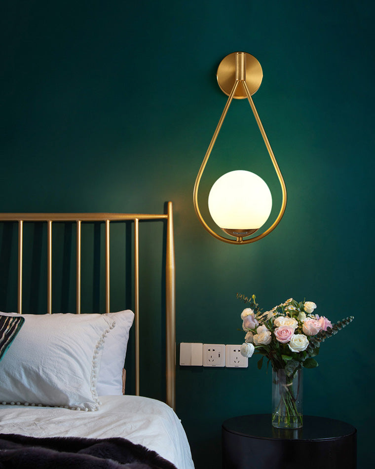 Olverai Glass Globe Tear Drop Wall Sconce