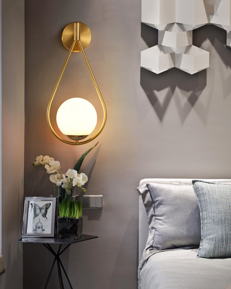 Olverai Glass Globe Tear Drop Wall Sconce