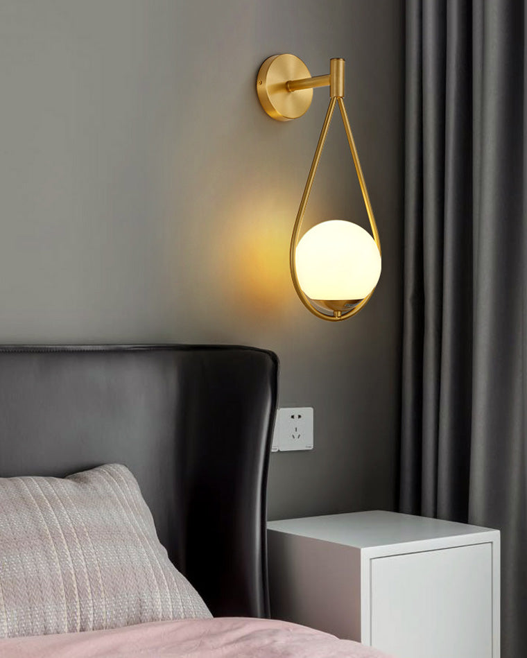 Olverai Glass Globe Tear Drop Wall Sconce