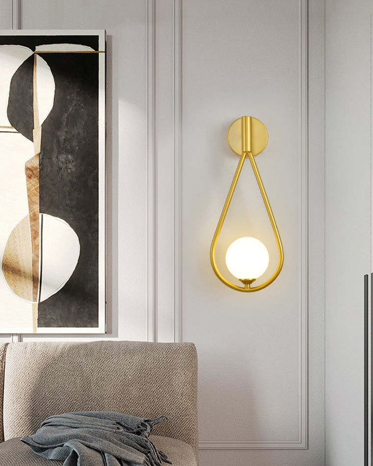 Olverai Glass Globe Tear Drop Wall Sconce