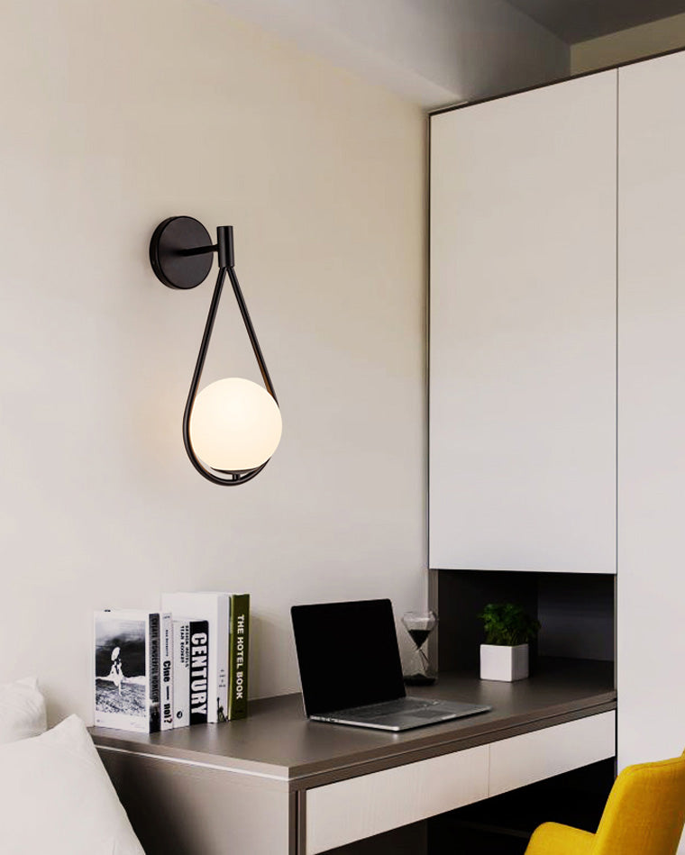 Olverai Glass Globe Tear Drop Wall Sconce