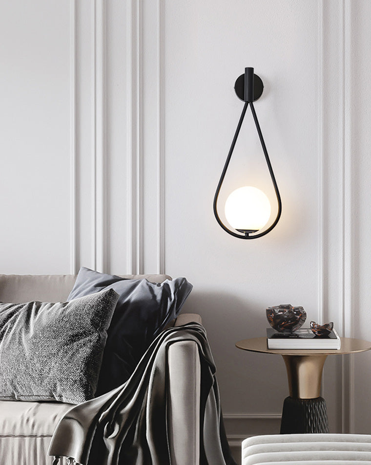 Olverai Glass Globe Tear Drop Wall Sconce