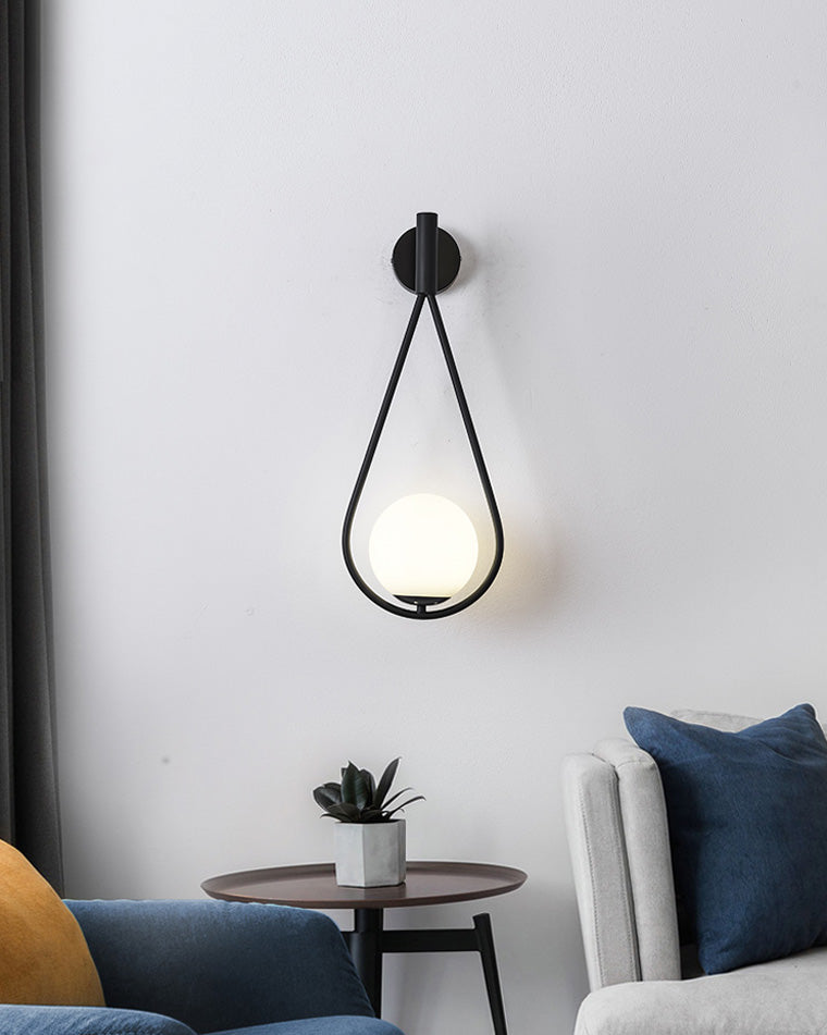 Olverai Glass Globe Tear Drop Wall Sconce
