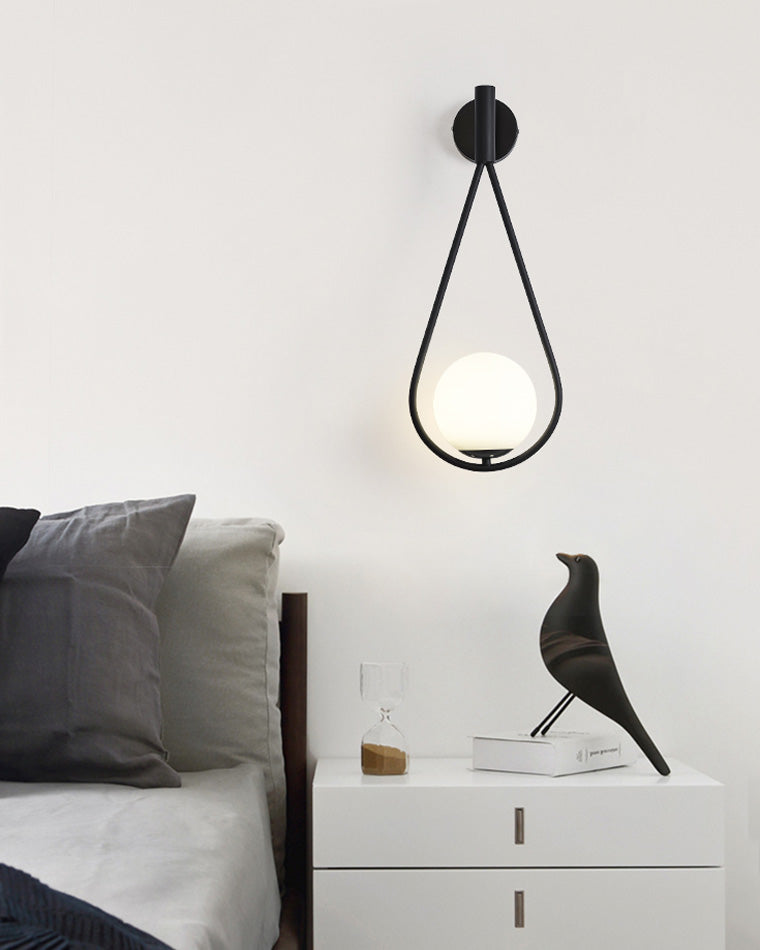 Olverai Glass Globe Tear Drop Wall Sconce