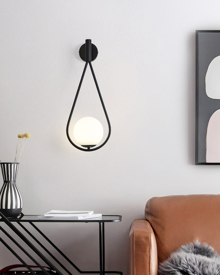 Olverai Glass Globe Tear Drop Wall Sconce