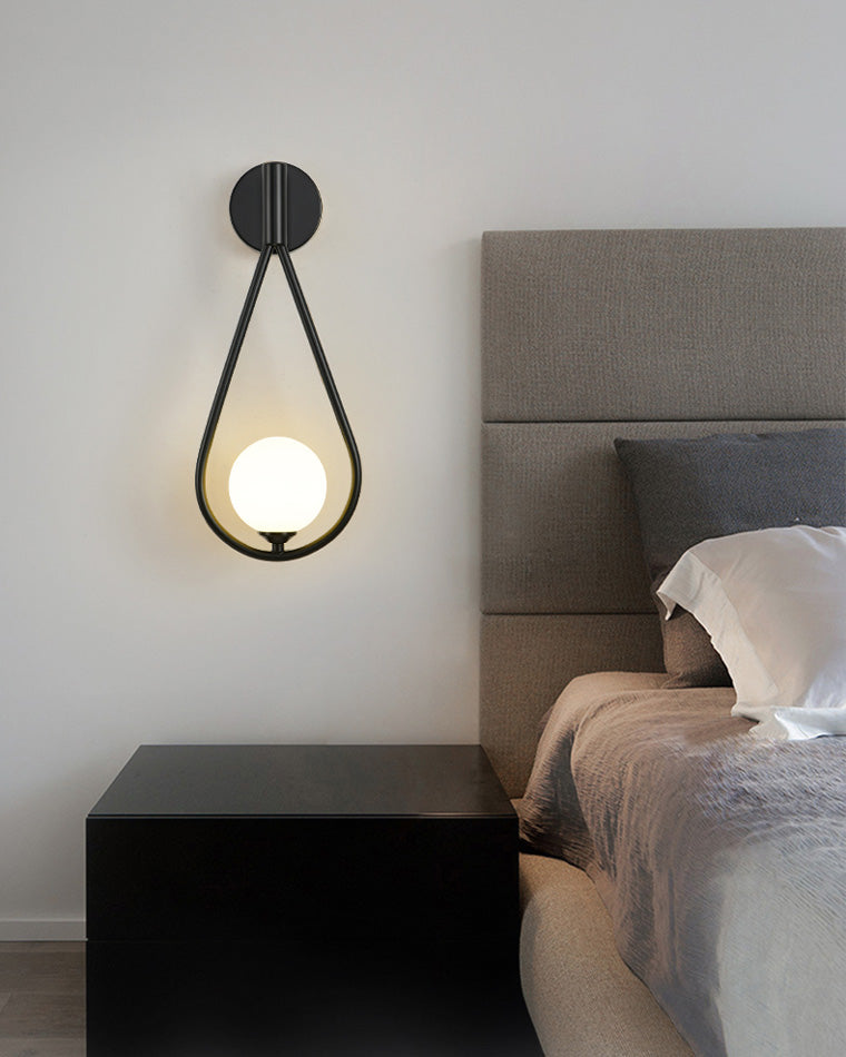 Olverai Glass Globe Tear Drop Wall Sconce