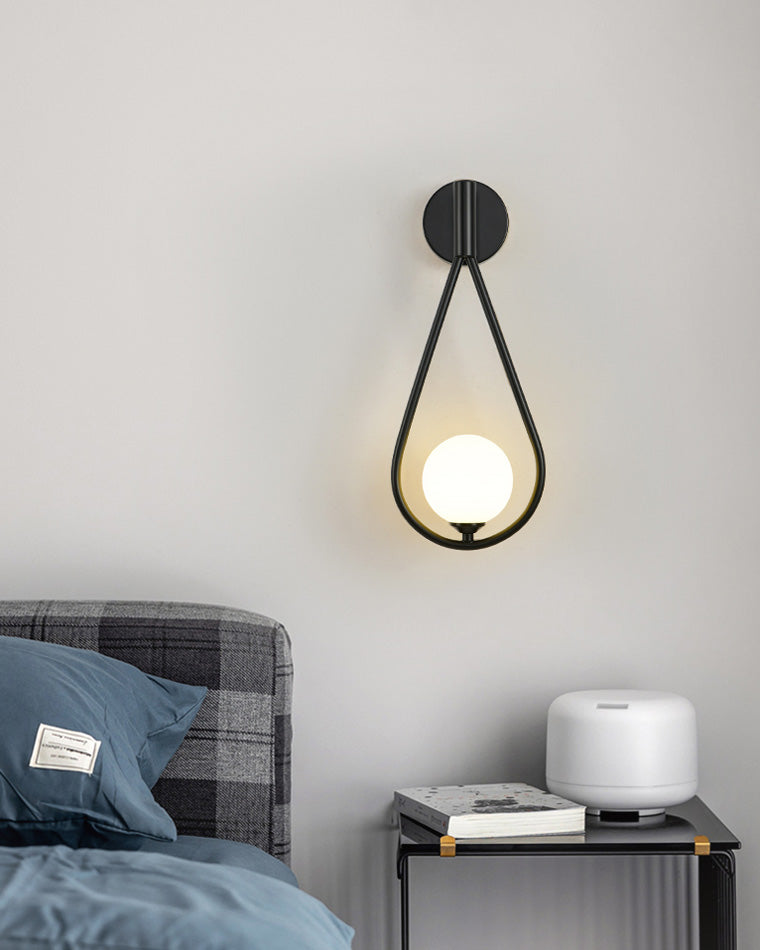 Olverai Glass Globe Tear Drop Wall Sconce