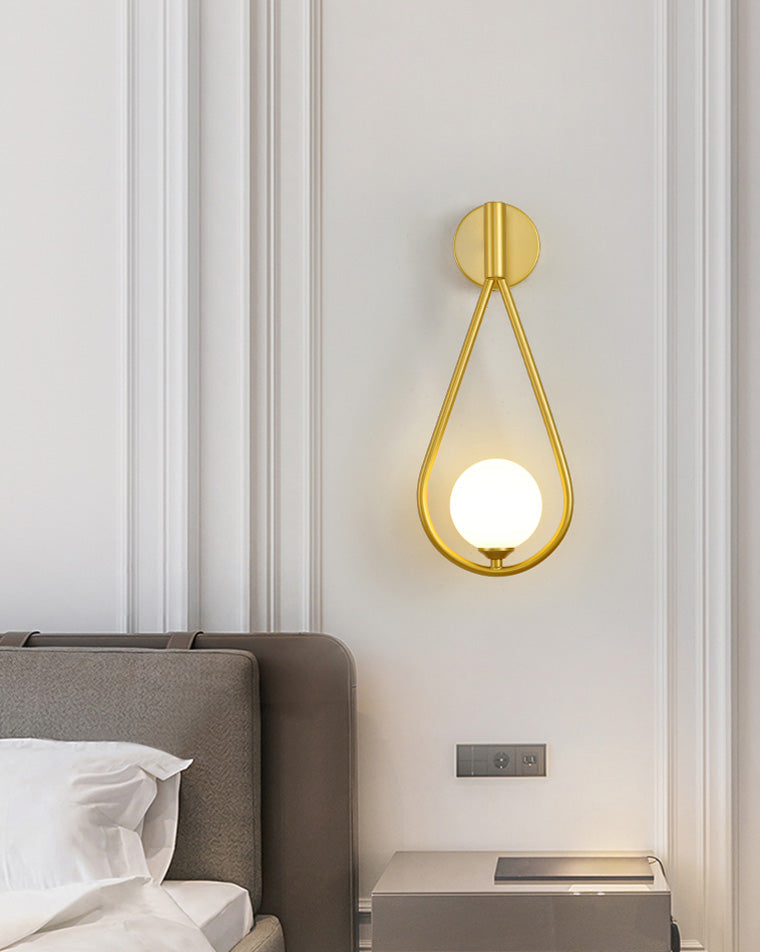 Olverai Glass Globe Tear Drop Wall Sconce