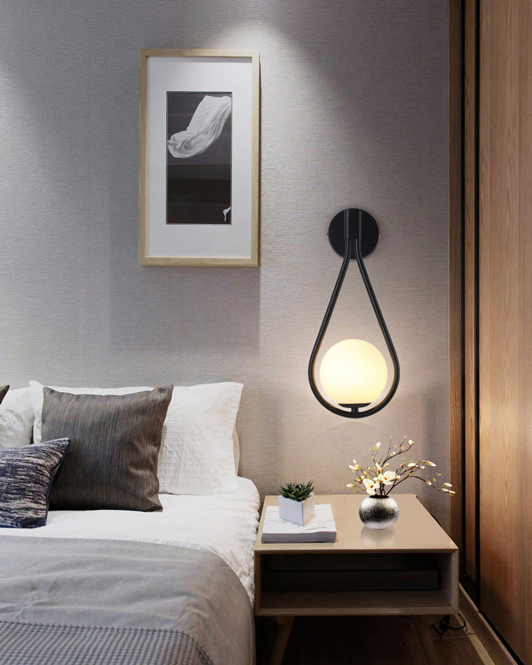 Olverai Glass Globe Tear Drop Wall Sconce