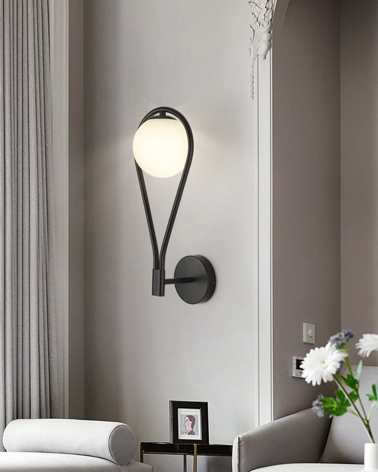 Olverai Glass Globe Tear Drop Wall Sconce