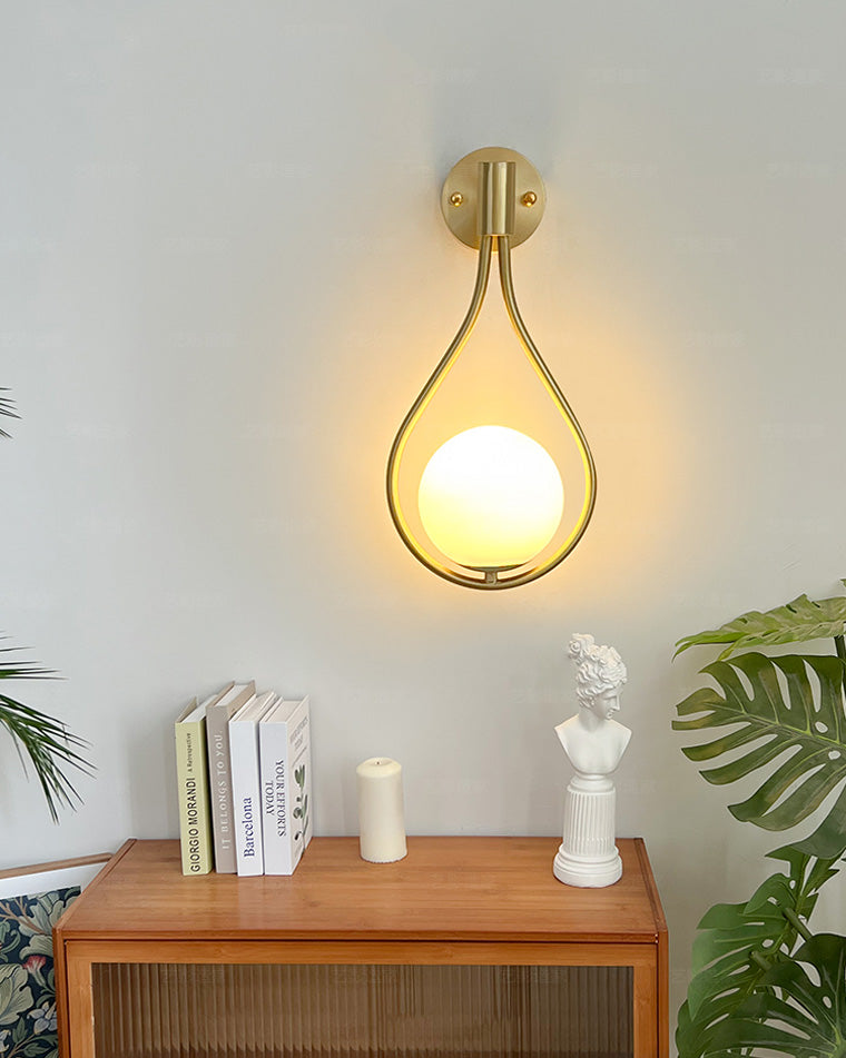Olverai Glass Globe Tear Drop Wall Sconce