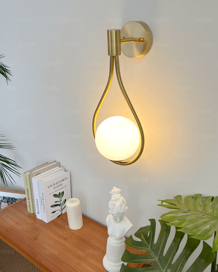 Olverai Glass Globe Tear Drop Wall Sconce