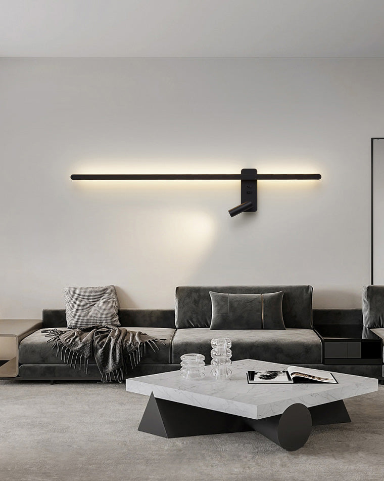 Olverai Switchable Long Linear Wall Sconce with Spotlight