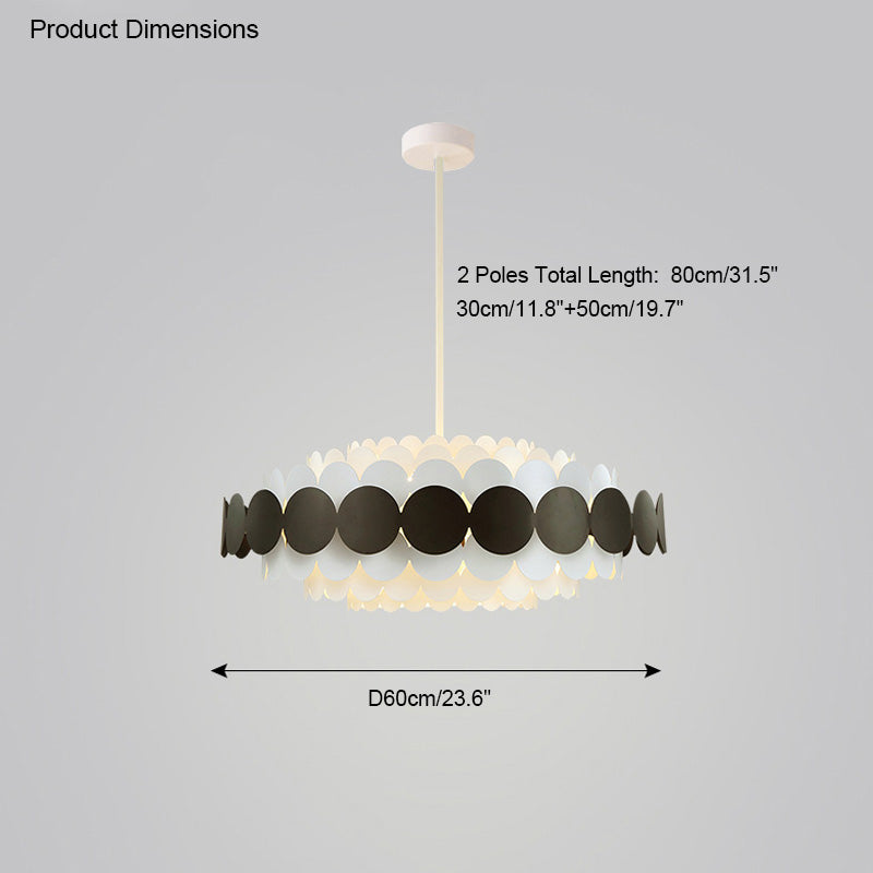 Olverai Scandi Scalloped Round Chandelier