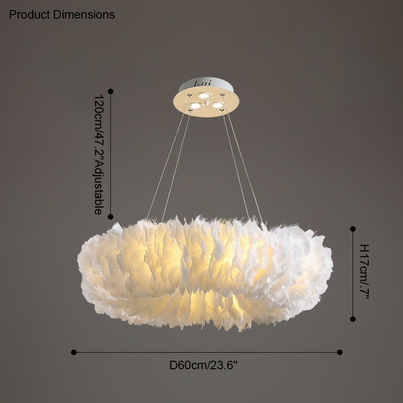 Olverai Feather Round Pendant Light