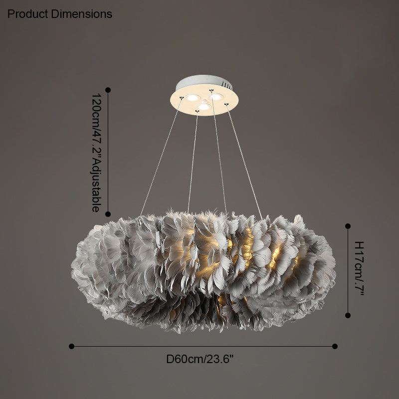 Olverai Feather Round Pendant Light