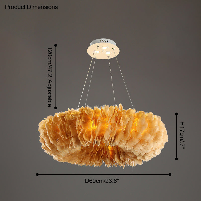 Olverai Feather Round Pendant Light