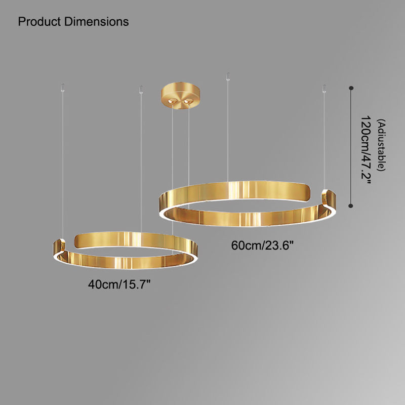 Olverai Black/Gold Ring Led Chandelier