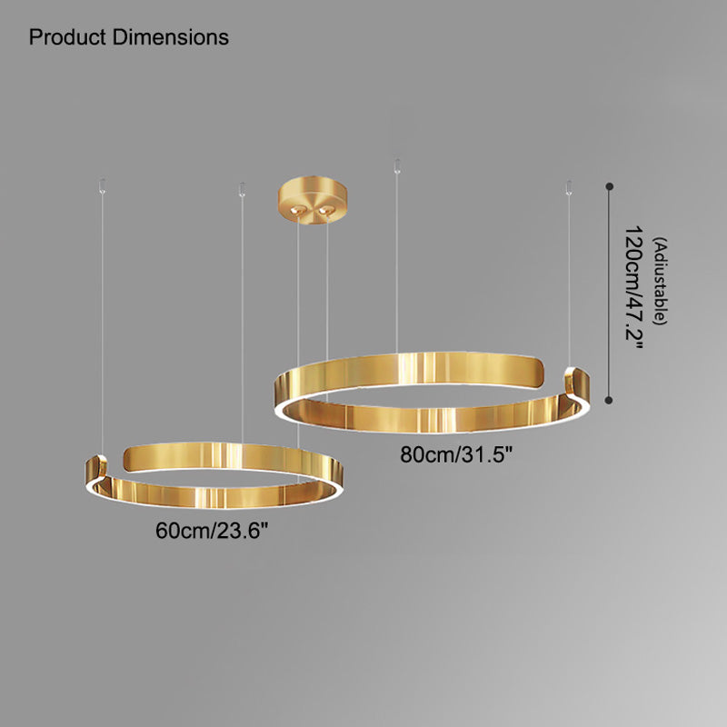 Olverai Black/Gold Ring Led Chandelier