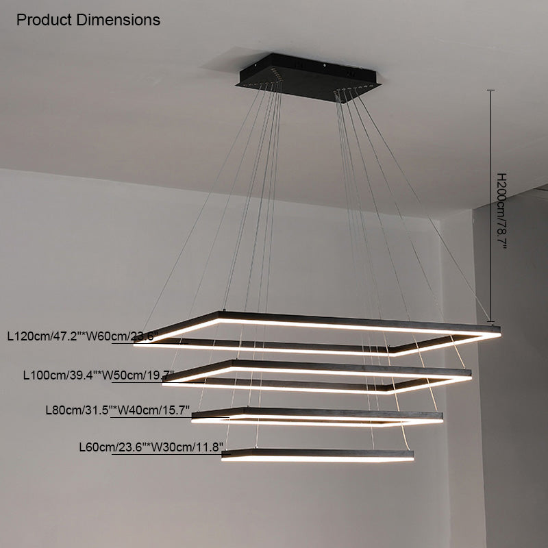 OlveraiTiered Rectangular LED Chandelier