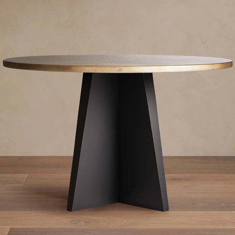 Olverai Varex Hand-Hammered Metal Round Dining Table