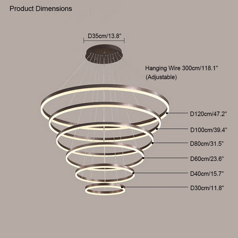 Olverai Tiered Ring LED Chandelier