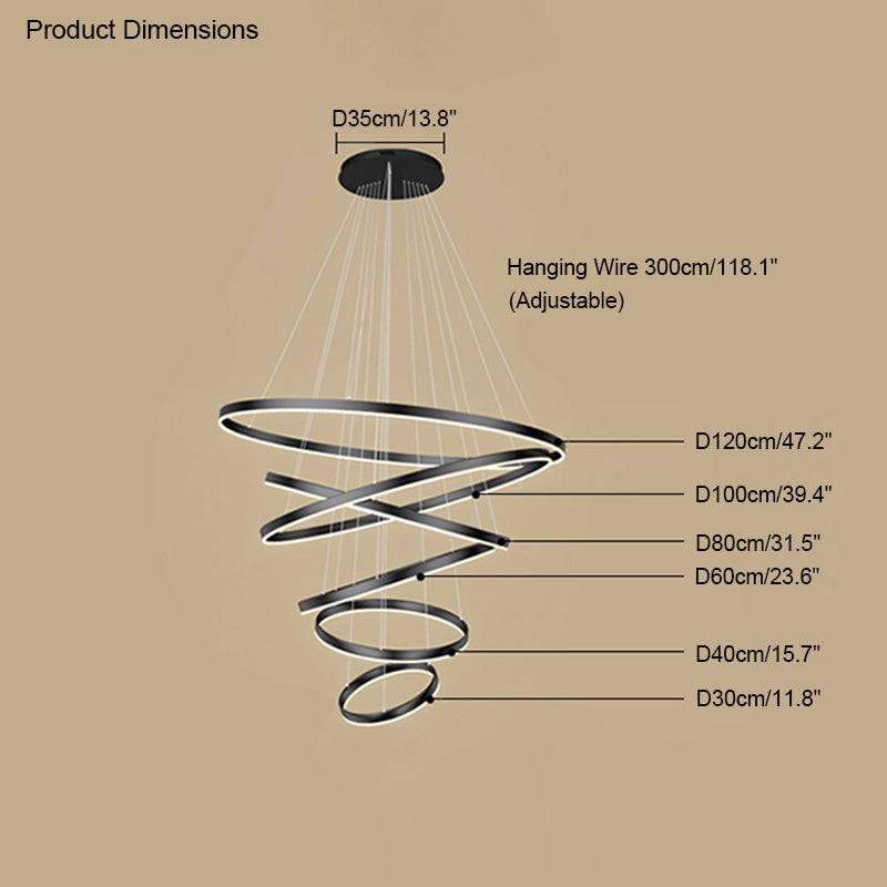 Olverai Tiered Ring LED Chandelier