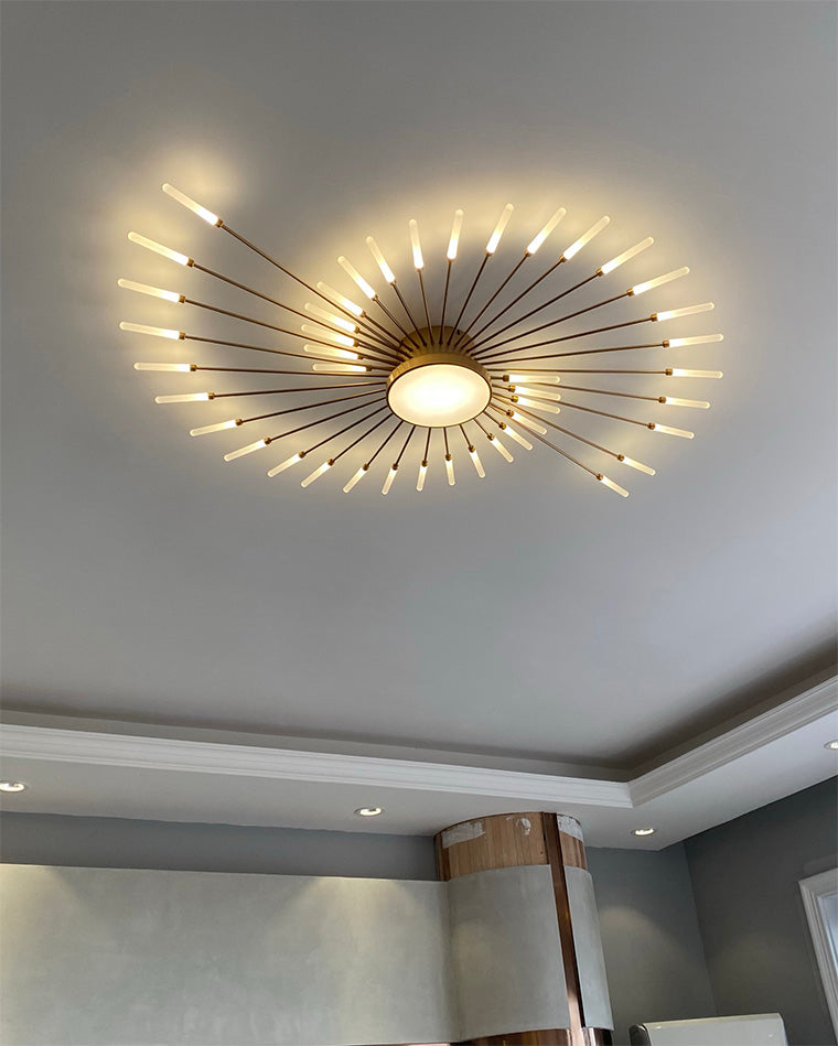 Olverai Firework Sunburst Flush Mount Ceiling Light