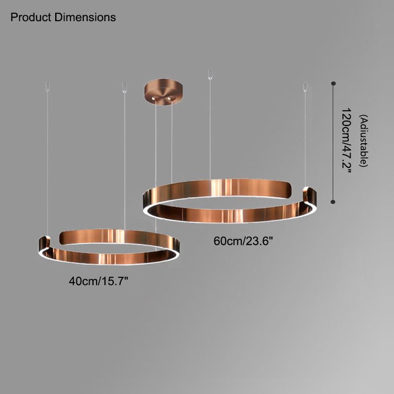 Olverai Black/Gold Ring Led Chandelier