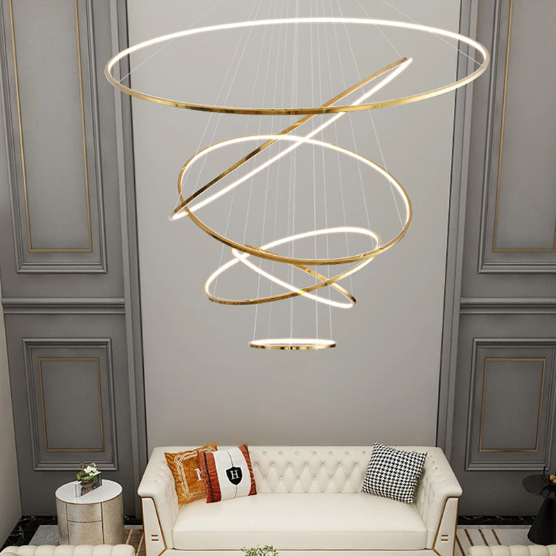 Olverai Large Tiered Ring LED Foyer Chandelier