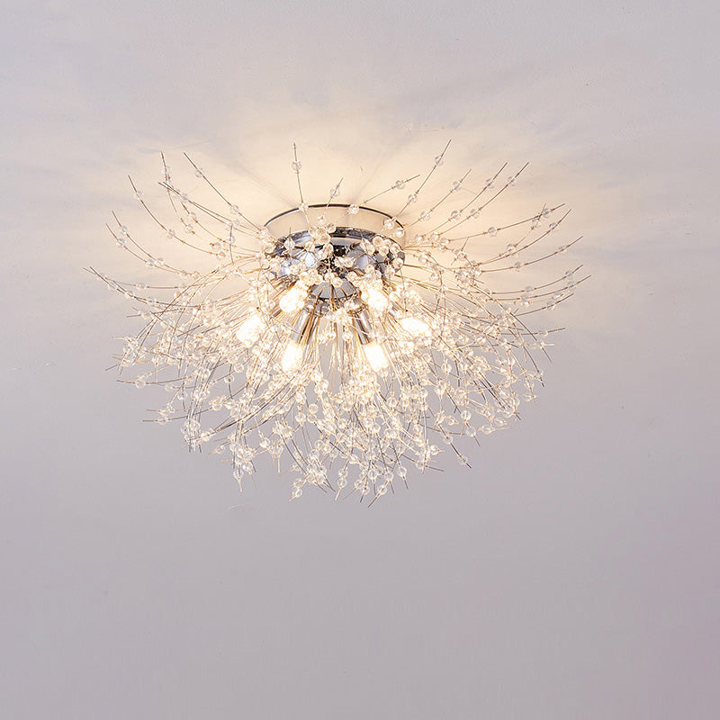 Olverai Dandelion Crystal Flush Mount Ceiling Light