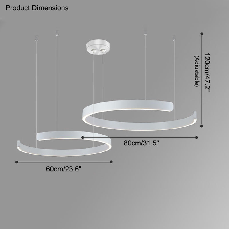 Olverai Black/Gold Ring Led Chandelier