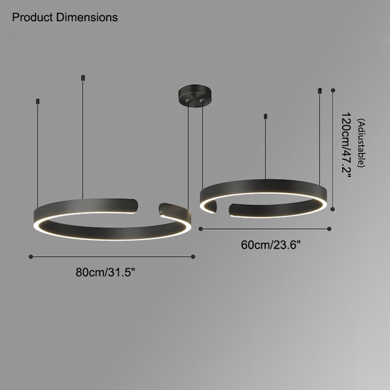 Olverai Black/Gold Ring Led Chandelier