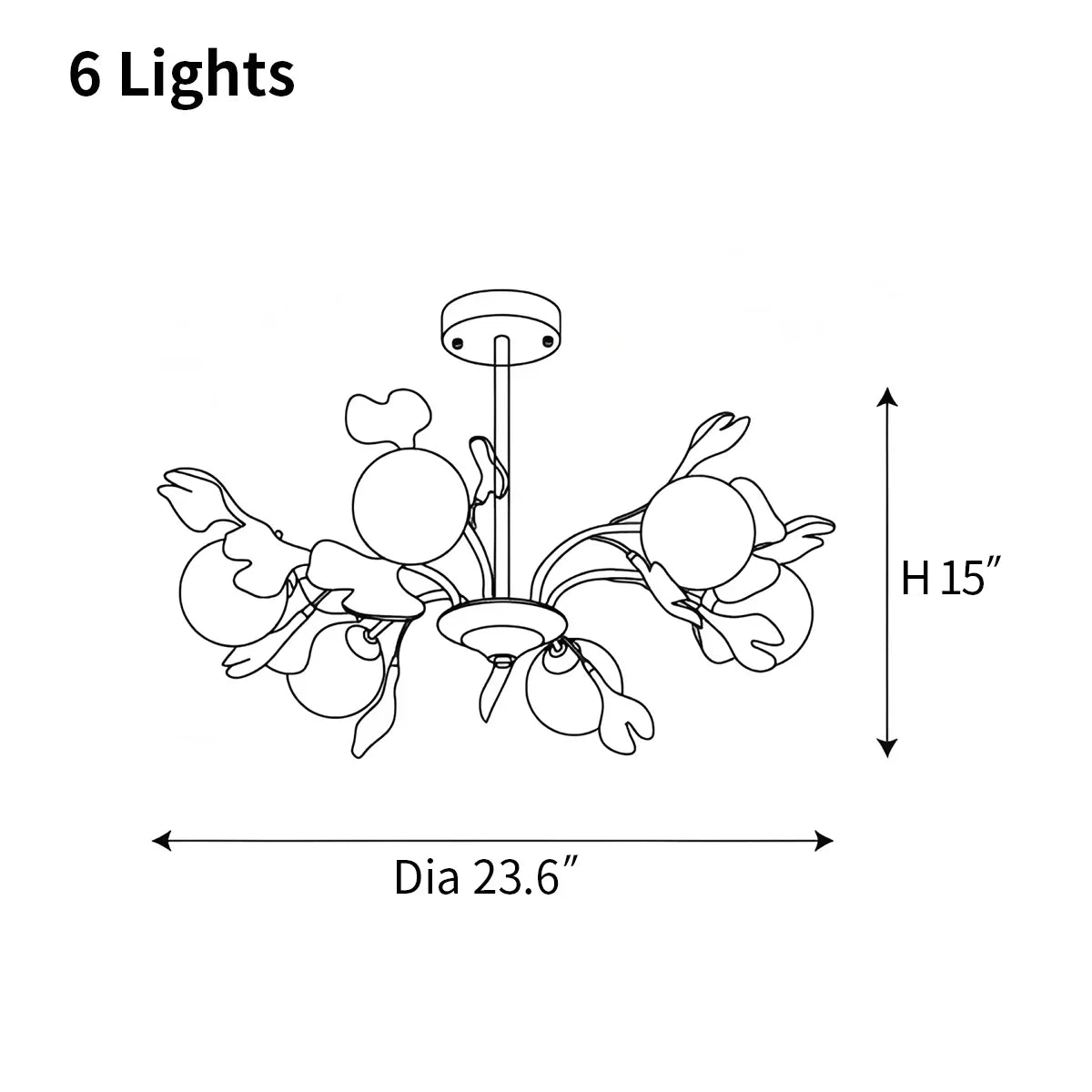 Thalassa Gingko Chandelier for Living Room