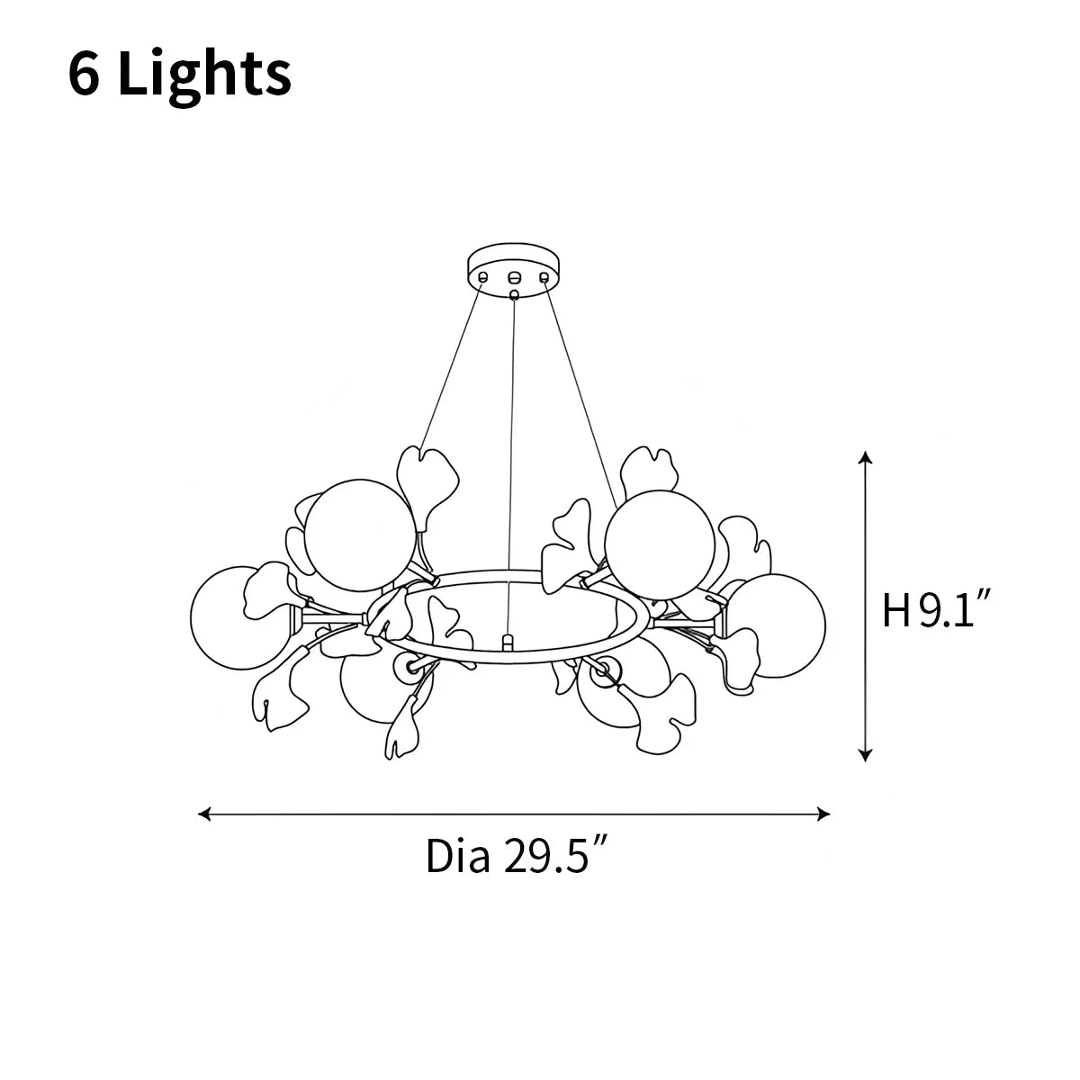 Evander Gingko Chandelier for Dining Area