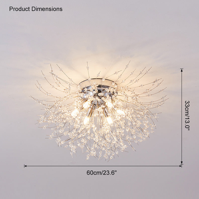 Olverai Dandelion Crystal Flush Mount Ceiling Light