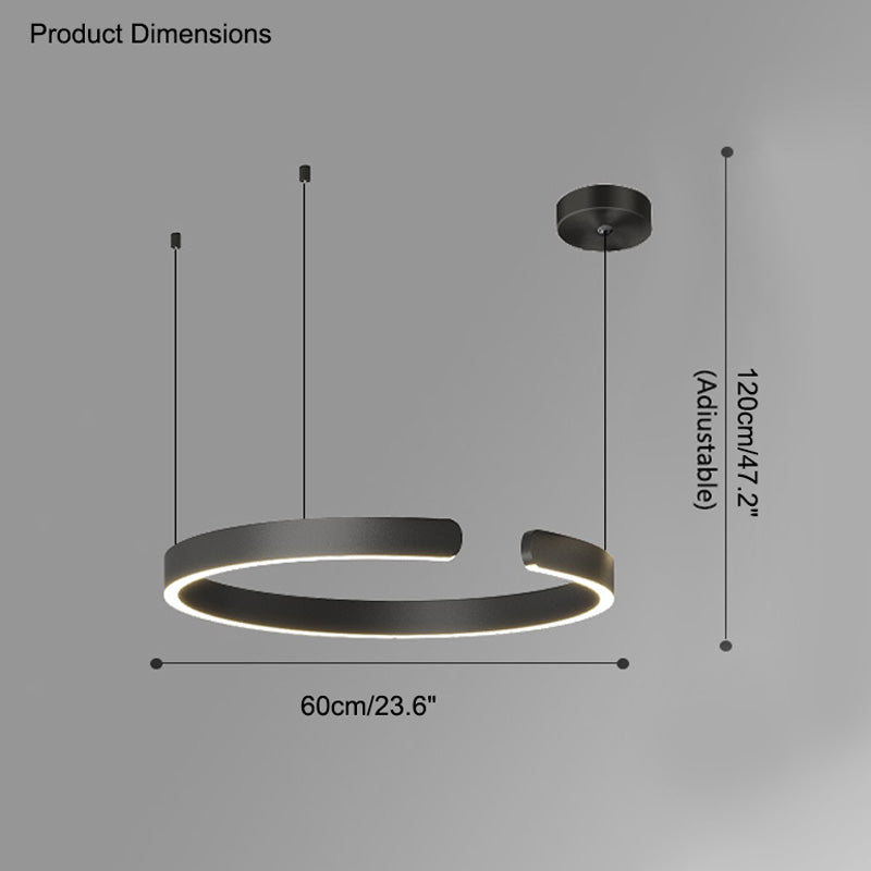 Olverai Black/Gold Ring Led Chandelier