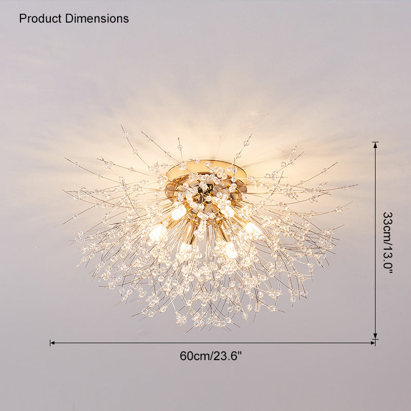 Olverai Dandelion Crystal Flush Mount Ceiling Light