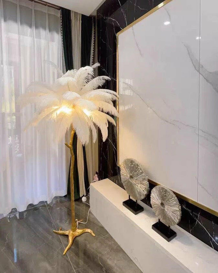 Olverai Feather Palm Tree Floor Lamp