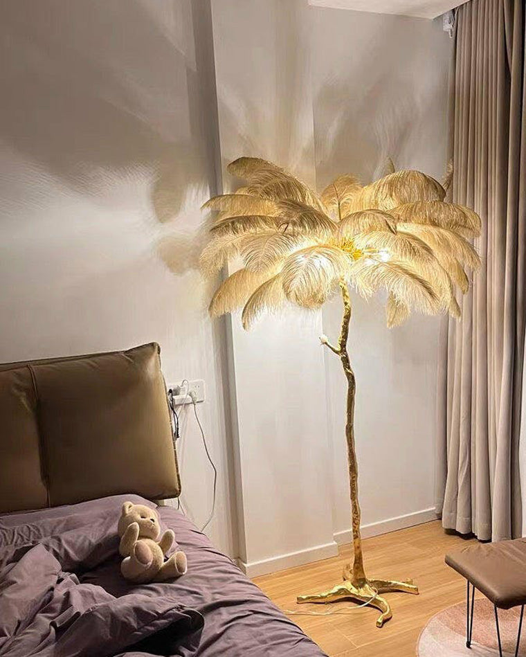 Olverai Feather Palm Tree Floor Lamp