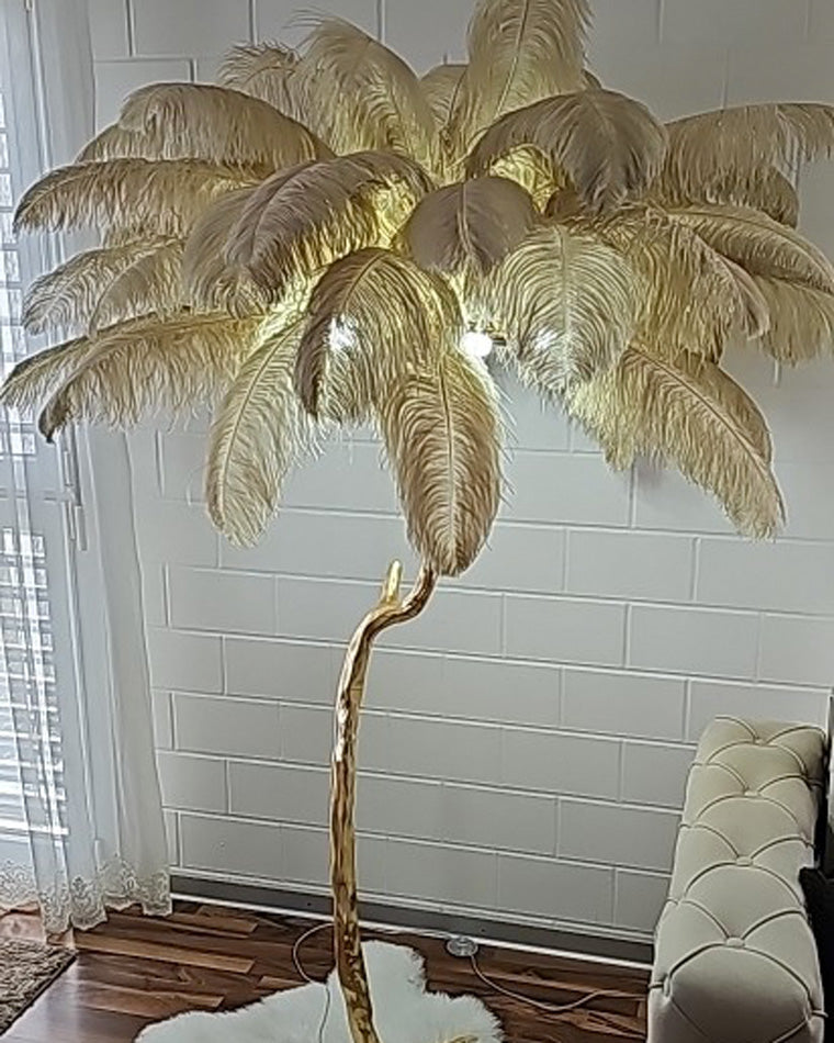 Olverai Feather Palm Tree Floor Lamp