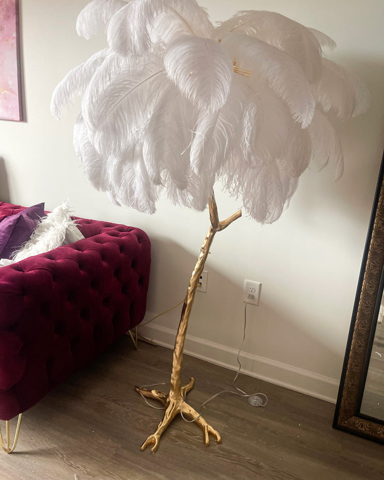 Olverai Feather Palm Tree Floor Lamp