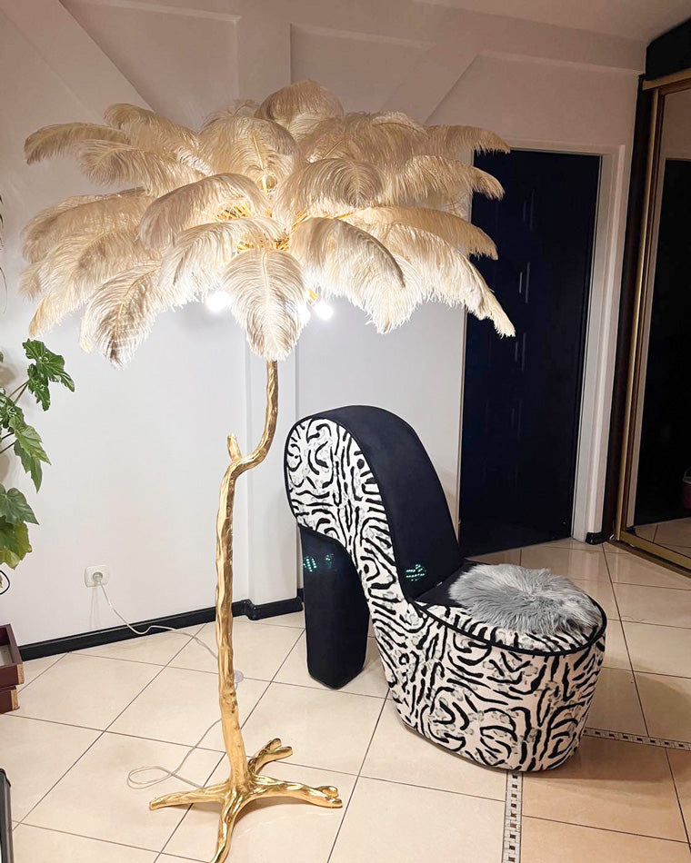 Olverai Feather Palm Tree Floor Lamp