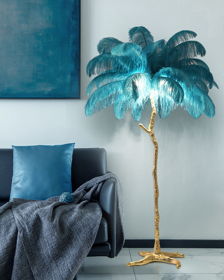 Olverai Feather Palm Tree Floor Lamp